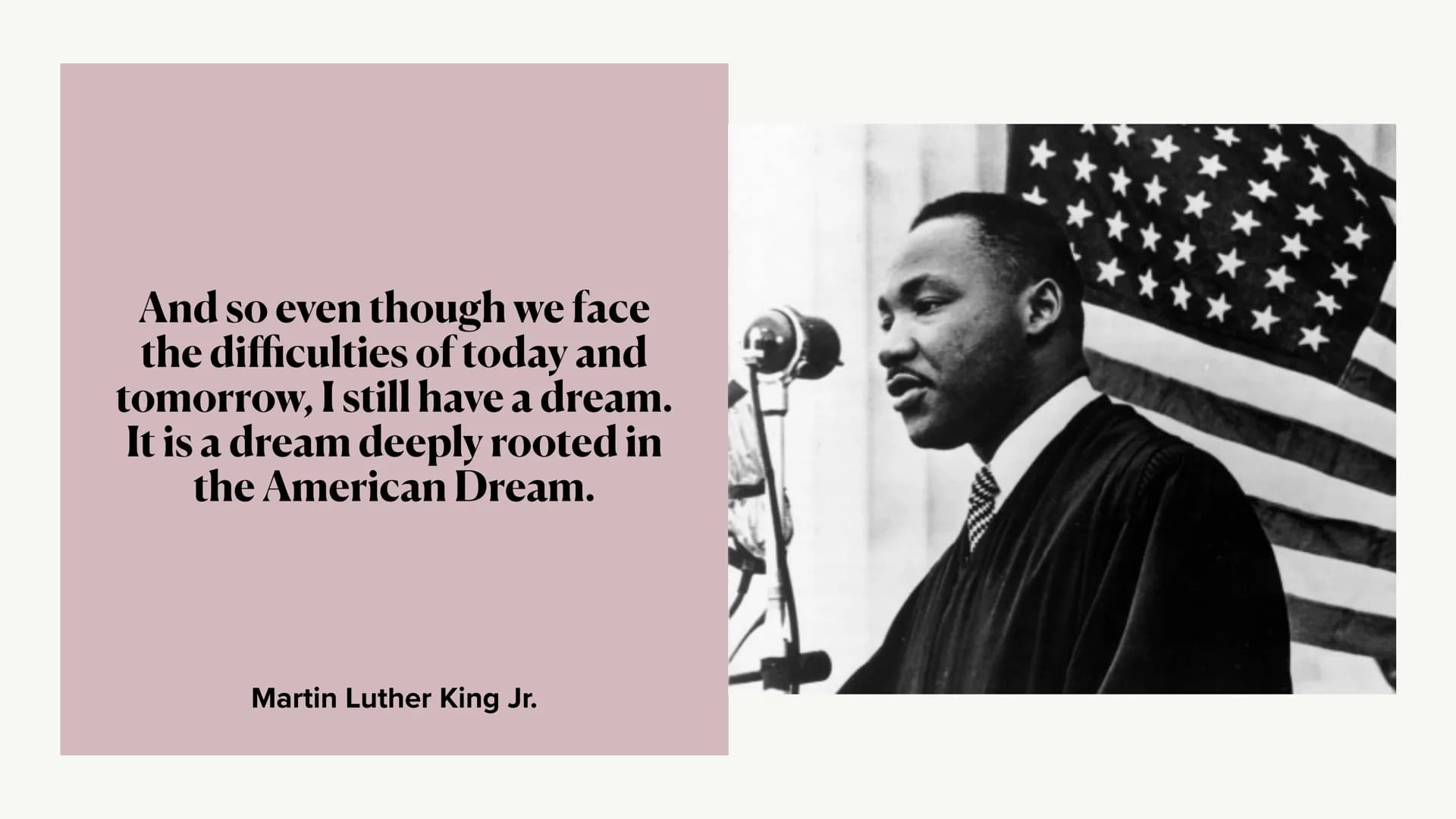 The American Dream
Maria Falz • Quote
• Definition
• Quote
• Historical Background
• Quote
• American Dream vs. Nightmare
• Quote
• The Amer