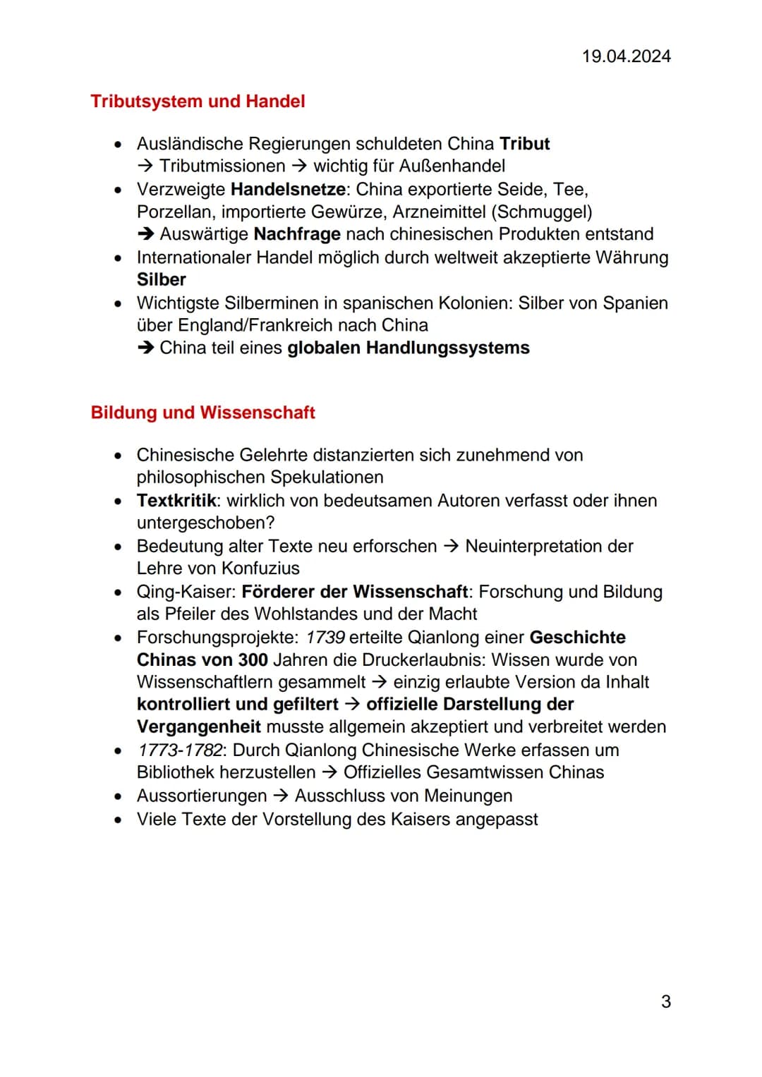 19.04.2024
Die Blütezeit der Qing-Dynastie
Eine neue Dynastie
• Chinesische Geschichte: Keine Epochen, sondern
Dynastien
•
•
Kaiserreich: 22