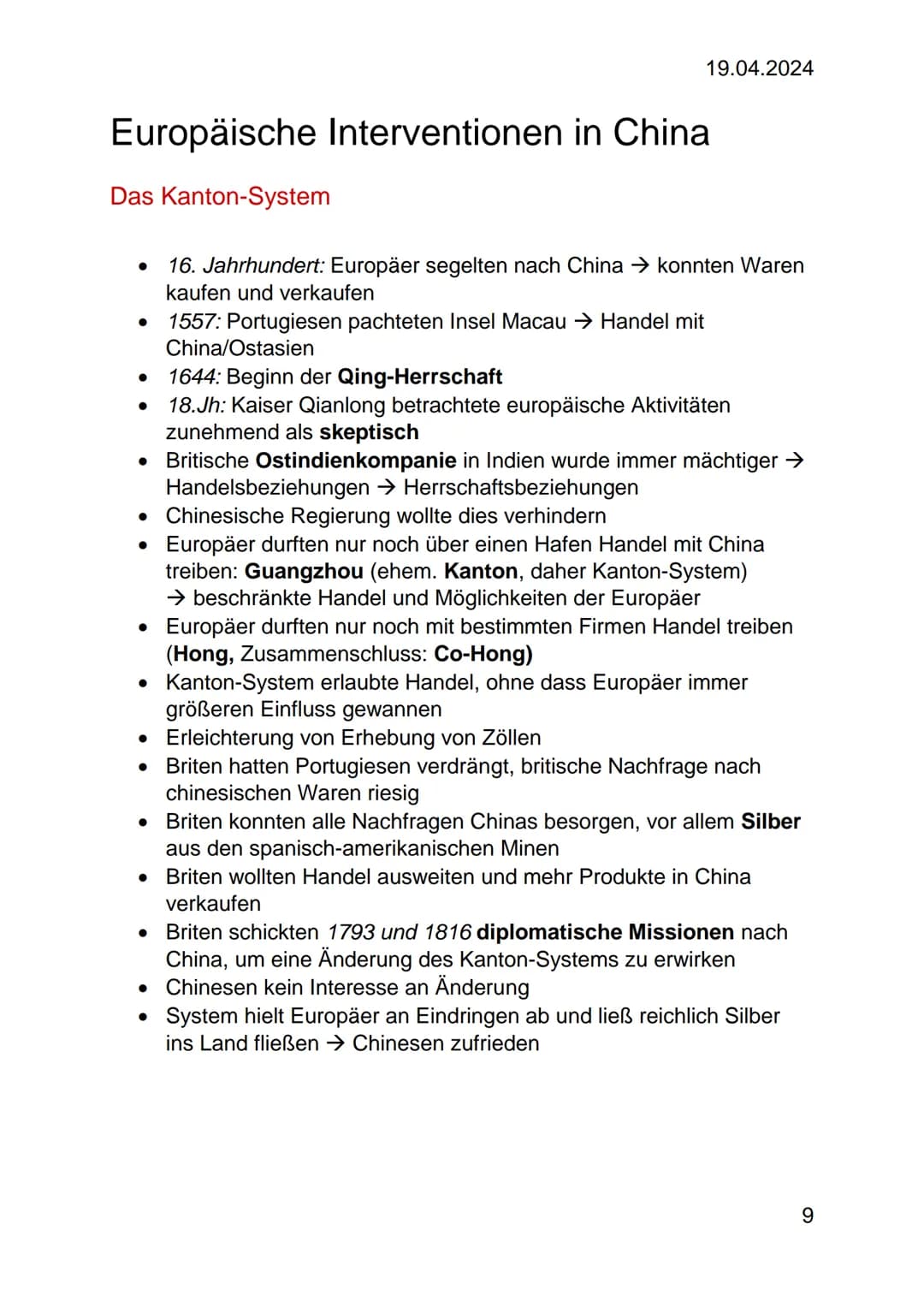 19.04.2024
Die Blütezeit der Qing-Dynastie
Eine neue Dynastie
• Chinesische Geschichte: Keine Epochen, sondern
Dynastien
•
•
Kaiserreich: 22