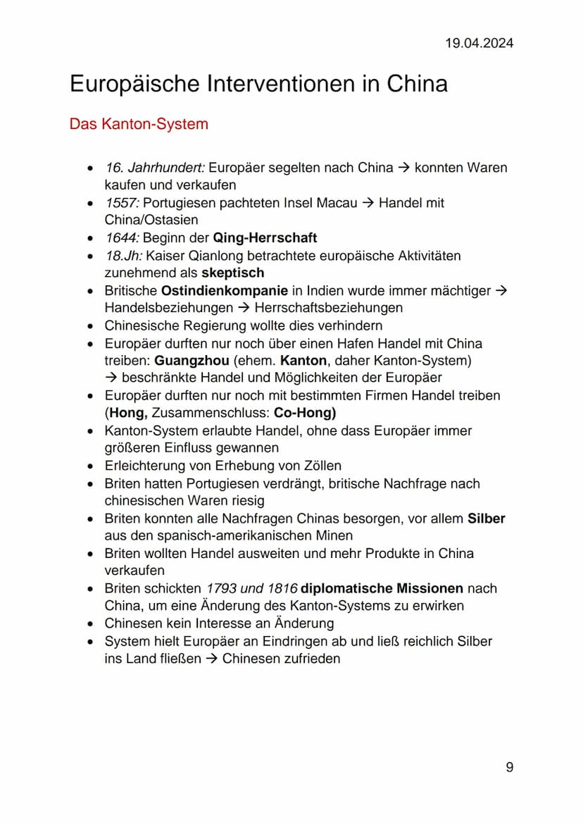 19.04.2024
Die Blütezeit der Qing-Dynastie
Eine neue Dynastie
• Chinesische Geschichte: Keine Epochen, sondern
Dynastien
•
•
Kaiserreich: 22