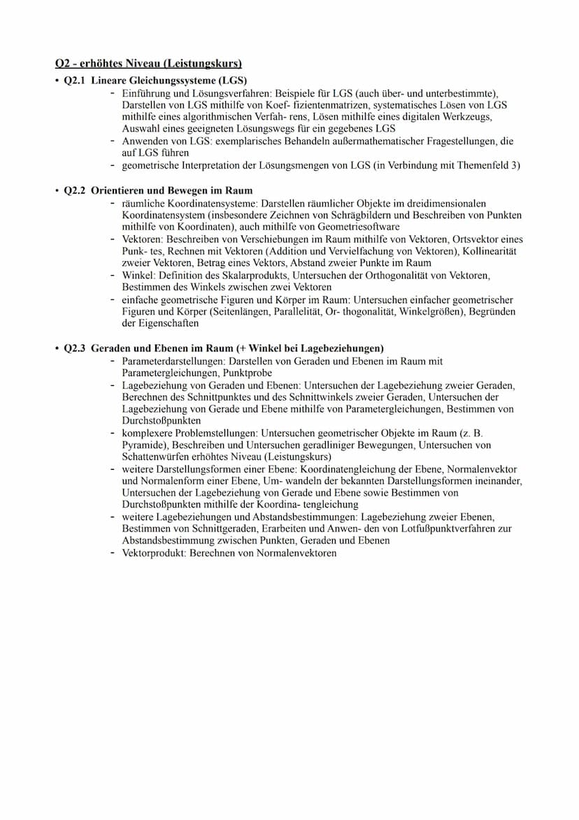 Abiturerlass Mathematik
Q1 - erhöhtes Niveau (Leistungskurs)
• Q1.1 Einführung in die Integralrechnung
- Bedeutung des Integrals als Bestand