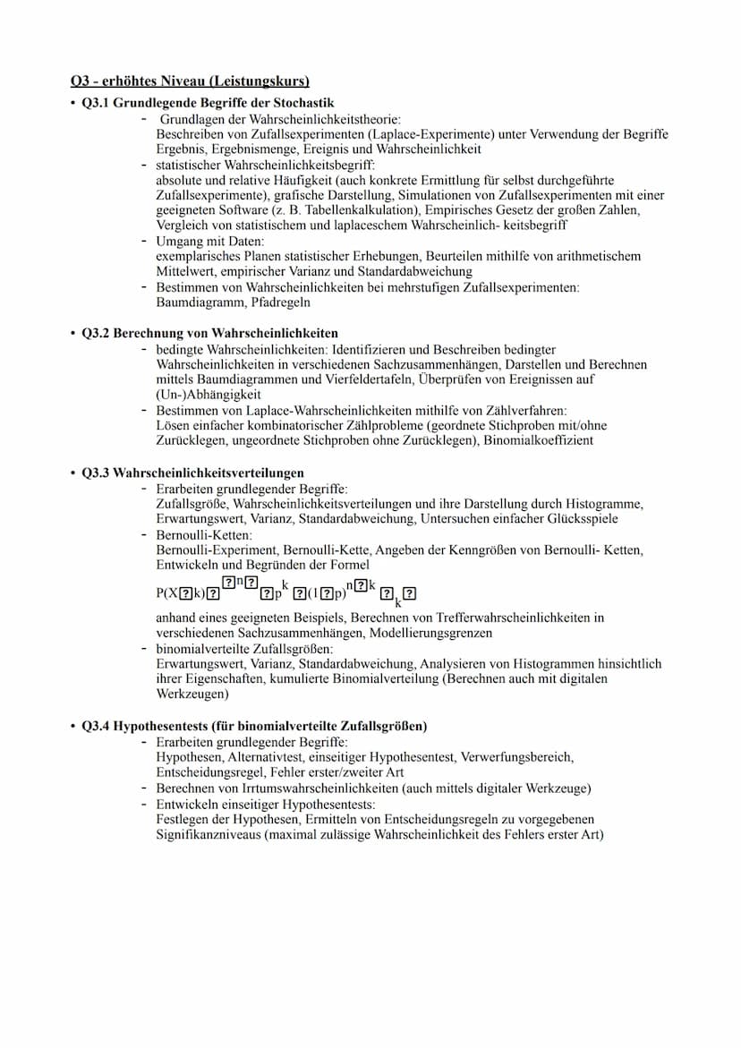 Abiturerlass Mathematik
Q1 - erhöhtes Niveau (Leistungskurs)
• Q1.1 Einführung in die Integralrechnung
- Bedeutung des Integrals als Bestand