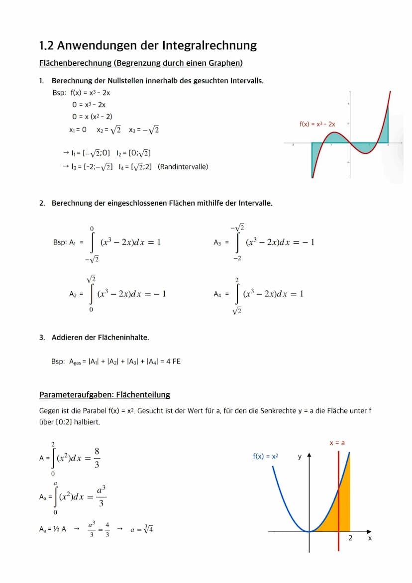 Abiturerlass Mathematik
Q1 - erhöhtes Niveau (Leistungskurs)
• Q1.1 Einführung in die Integralrechnung
- Bedeutung des Integrals als Bestand