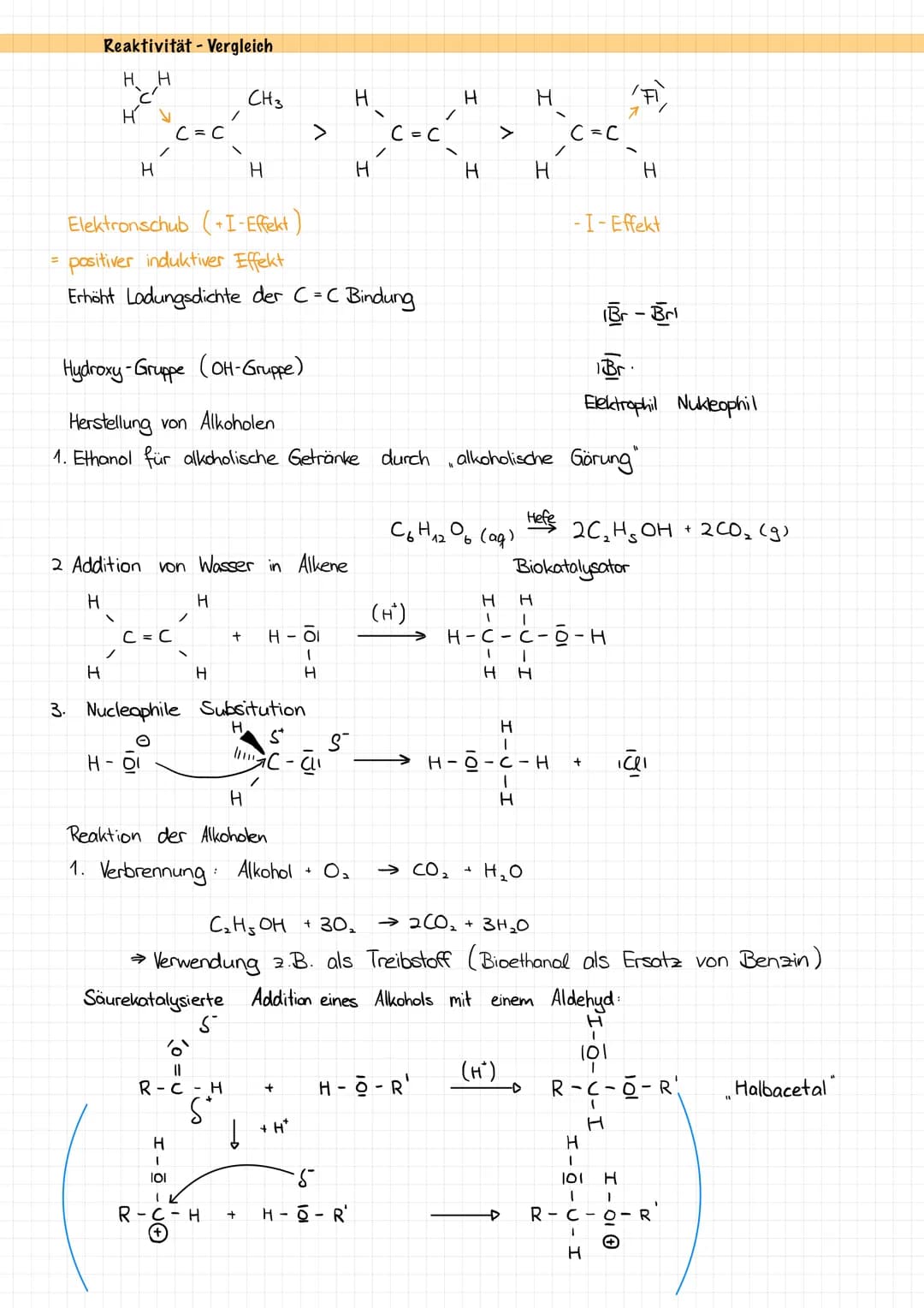 Wiederholung Organische Chemie
1. Kohlenwasserstoff (C/H-Verbindungen)
1.1 Alkane: Kohlenwasserstoffe ohne C/C-Mehrfachbindungen
• Homologe 