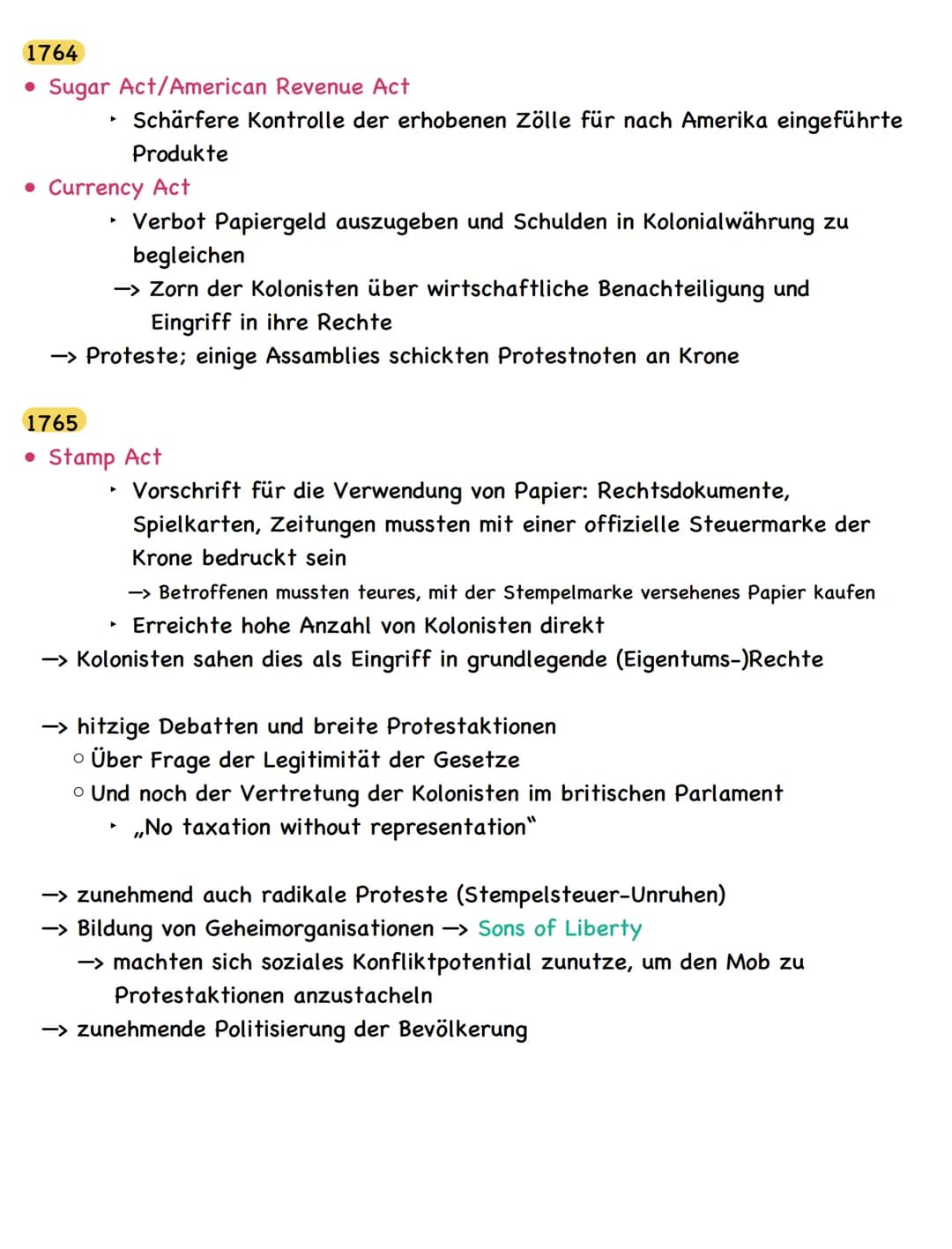 Zusammenfassung
American Revolution
Die nordamerikanischen Kolonien
• Entstehung von 13 britischen Kolonien an der Ostküste Nordamerikas
(po