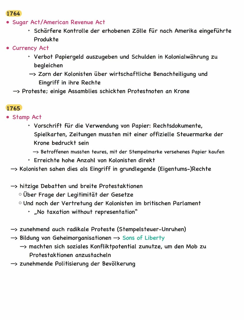 Zusammenfassung
American Revolution
Die nordamerikanischen Kolonien
• Entstehung von 13 britischen Kolonien an der Ostküste Nordamerikas
(po