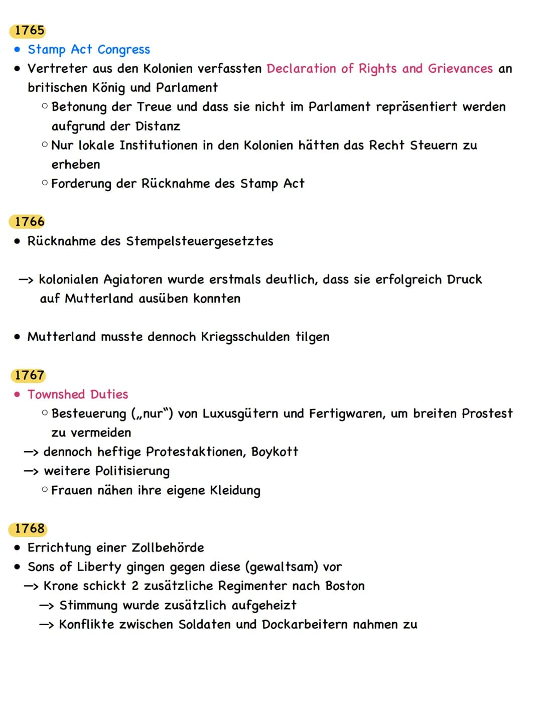 Zusammenfassung
American Revolution
Die nordamerikanischen Kolonien
• Entstehung von 13 britischen Kolonien an der Ostküste Nordamerikas
(po