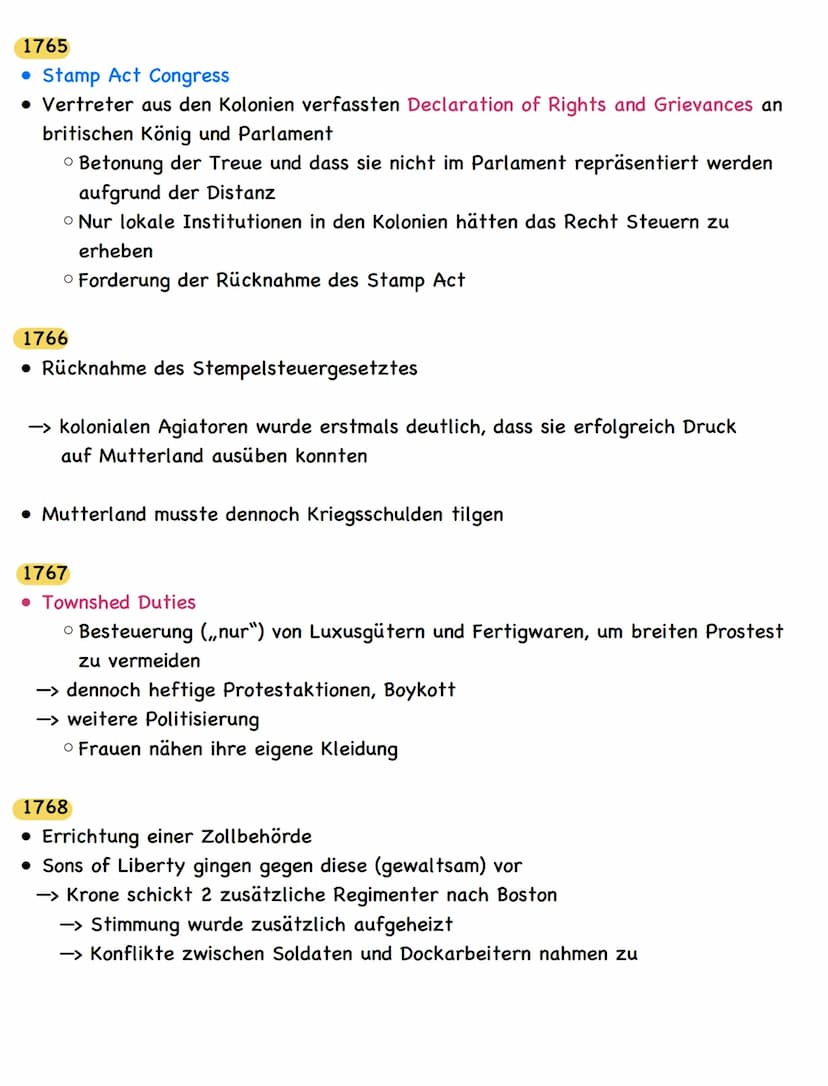 Zusammenfassung
American Revolution
Die nordamerikanischen Kolonien
• Entstehung von 13 britischen Kolonien an der Ostküste Nordamerikas
(po