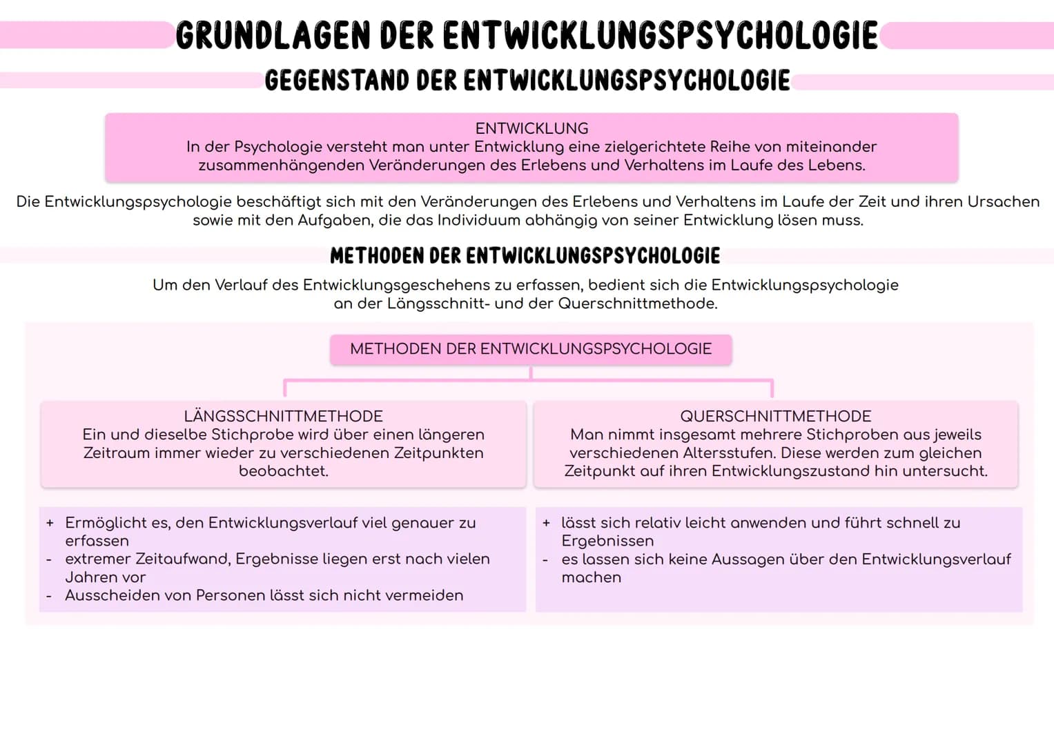 GRUNDLAGEN DER ENTWICKLUNGSPSYCHOLOGIE
GEGENSTAND DER ENTWICKLUNGSPSYCHOLOGIE
ENTWICKLUNG
In der Psychologie versteht man unter Entwicklung 