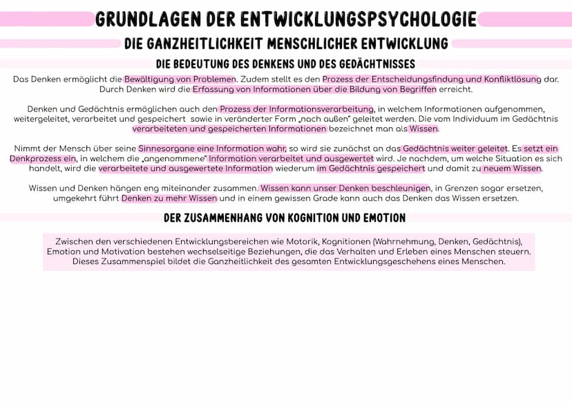 GRUNDLAGEN DER ENTWICKLUNGSPSYCHOLOGIE
GEGENSTAND DER ENTWICKLUNGSPSYCHOLOGIE
ENTWICKLUNG
In der Psychologie versteht man unter Entwicklung 