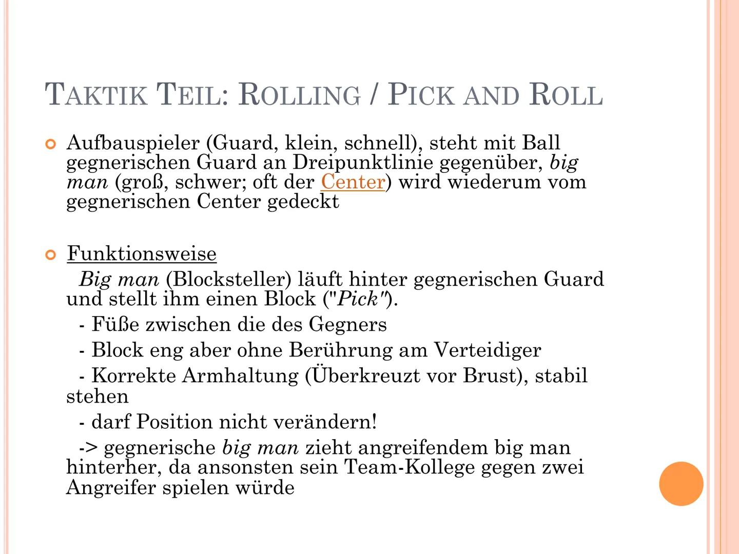 GFS Basketball - Grundregeln,
Übungen und taktischer Fokus auf Pick and Roll / Rolling
Allgemeine Regeln
Spieler
Startaufstellung genannt „S