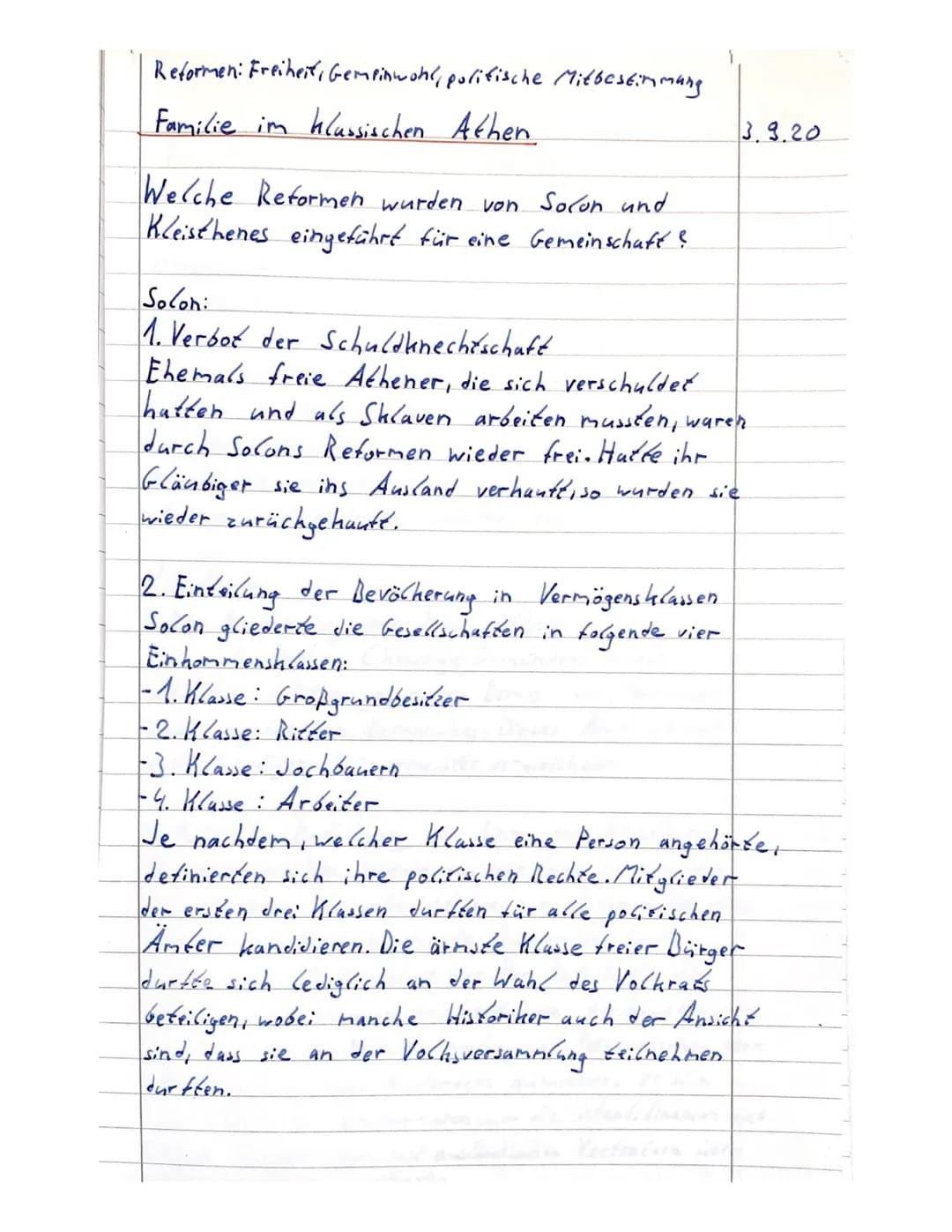 Geschichte Lernzettel
die attische Demokratie:
- war die erste Demokratische Staatsform
28.10.20
1. die Demokratie gilt nicht für alle
↳athe