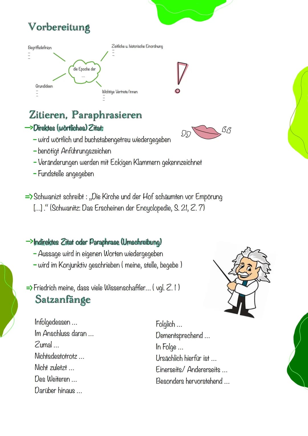 Informationstext schreiben
ca. 400 Wörter
Einleitung:
→ mit Frage oder Zitat starten
Thema einführen, Infos nennen
Interesse wecken
Überleit