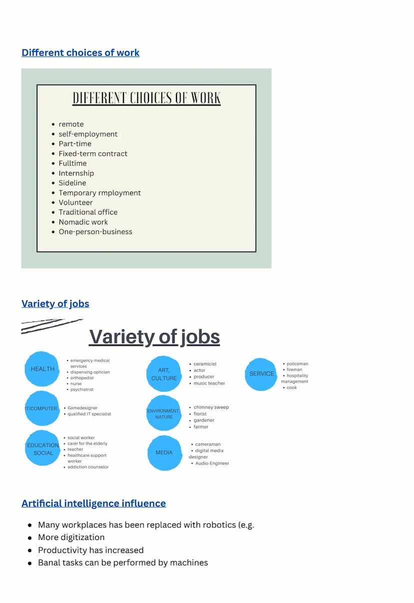 Studying and working in a globalised world
Career choices of young people today
● university courses
● apprenticeship
• internship
• freelan