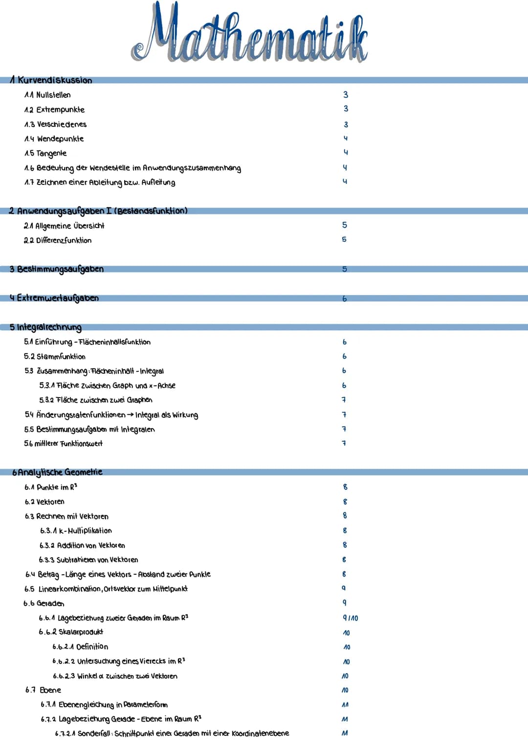 A Kurvendiskussion
A.A Nullstellen
1.2 Extrempunkte
1.3 Verschiedenes
1.4 Wendepunkte
1.5 Tangente
1.6 Bedeutung der Wendestelle im Anwendun