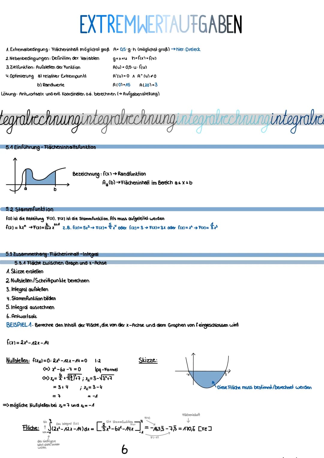 A Kurvendiskussion
A.A Nullstellen
1.2 Extrempunkte
1.3 Verschiedenes
1.4 Wendepunkte
1.5 Tangente
1.6 Bedeutung der Wendestelle im Anwendun