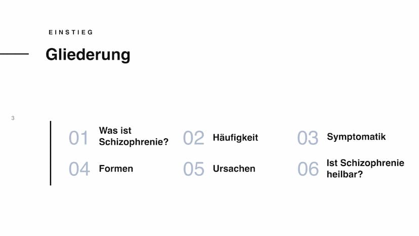 66 Ich hatte den
Bezug zur
Realität
verloren. Alleine
hätte ich es
nicht geschafft. 99
SABINE SCHIZOPHRENIE
EINE HEILBARE ERKRANKUNG? 3
EINS
