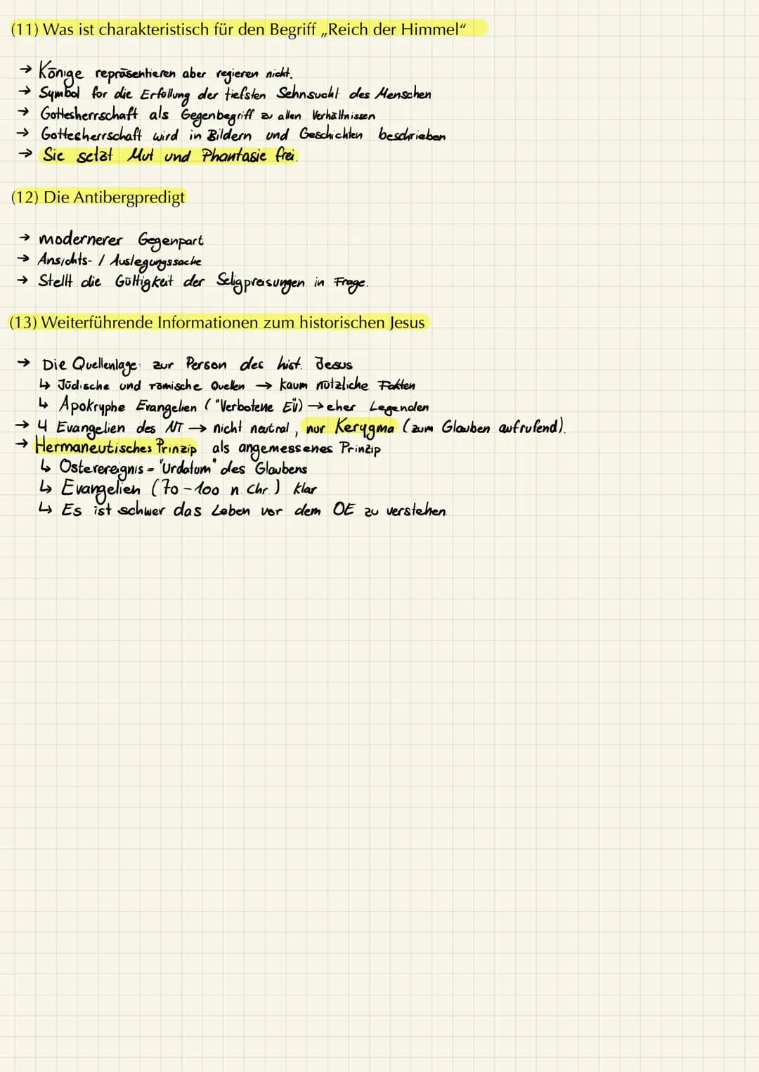 KLAUSURVORBEREITUNG RKA Q1/2
(1) Die Geschichte mit dem Ostergraben
→ Jesus ist der Messias
↳ Diese Aussage wird einerseits durch die Gesche