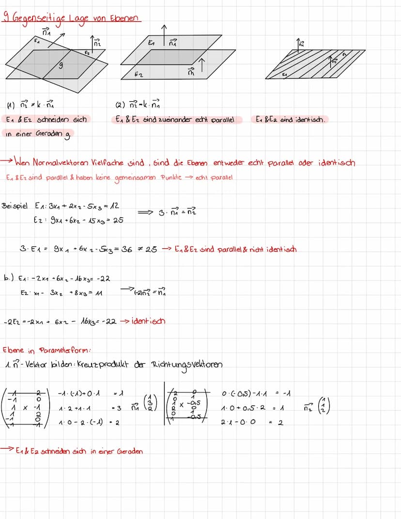 8. Gegenseitige Lage von Ebenen & Geraden
7
(1)
MATHE Lenzettel
unzo
E & g schneiden sich in einem Punkt
7
E: 3x₁-4x2 + x₂ = 5
a.) g₁ix²=
nu