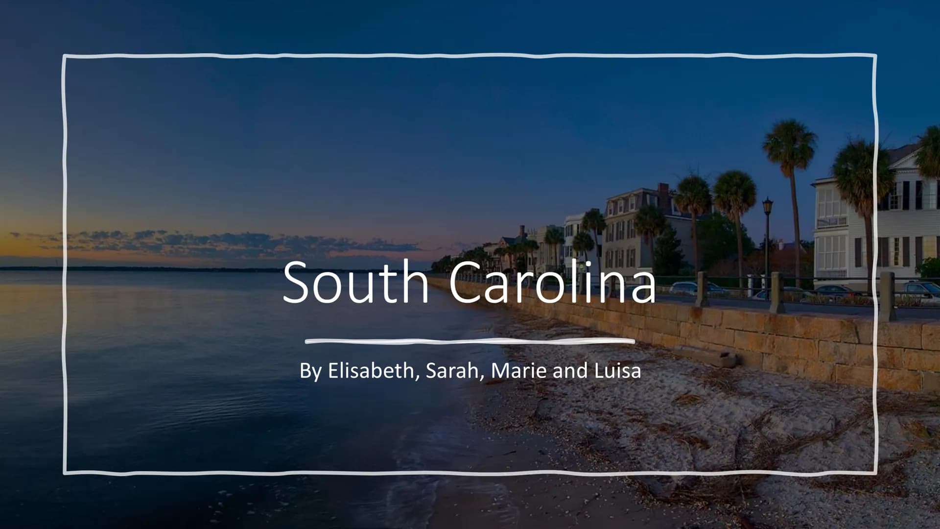 AUR
South Carolina
By Elisabeth, Sarah, Marie and Luisa Table of content
Where is it located?
How big is it?
Population
When did it become a