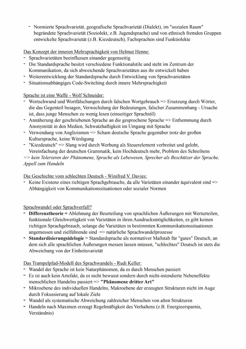 Sprache:
Spätneuhochdeutsch - Tendenzen der Deutschen Gegenwartssprache:
Kontinuierlicher Prozess des Sprachwandels durch außersprachliche E
