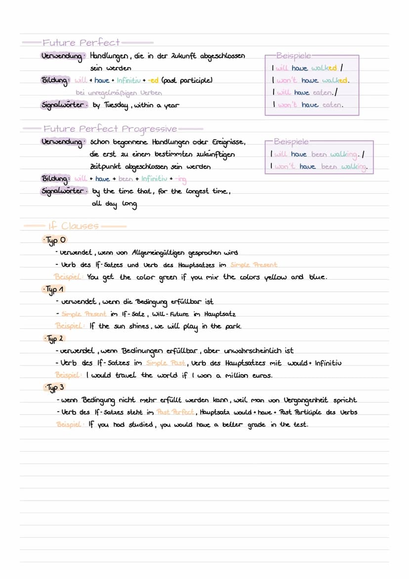 Zeitformen - ENGLISCH
-Simple Present:
Verwendung. Gewohnheiten; regelmäßige Handlungen;
allgemeine Aussagen, Zustände, Anweisungen
Bildung: