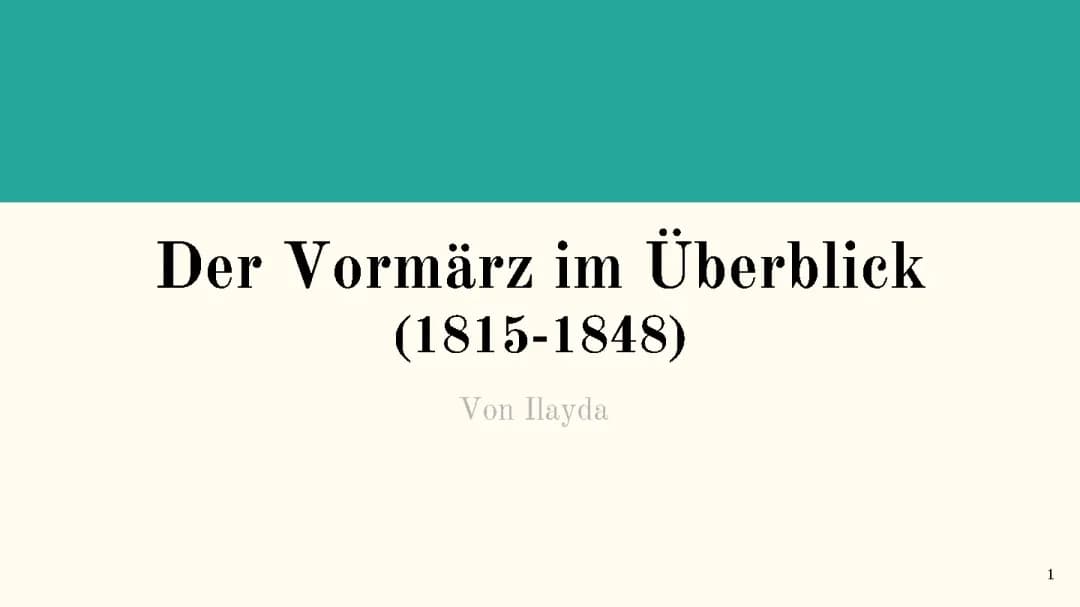 Der Vormärz 