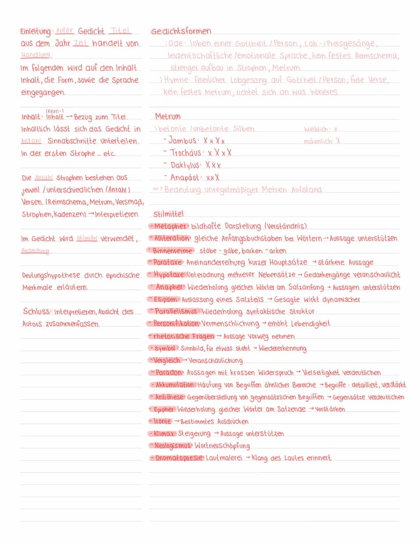 Thema: Lyrik
1. Operator: Interpretieren
Analysieren, Zusammenhänge
schlüssige Gesamtauslegung
Inhalt, Struktur, Stilmittel
=>
(Erschließen 