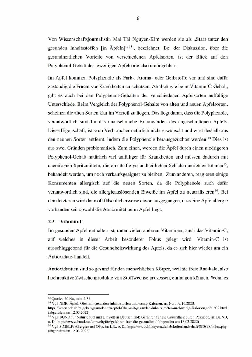Alte und neue Apfelsorten
Die Gehaltsbestimmung von Vitamin-C in Äpfeln
Vorgelegt von: Mariam?
Jahrgangstufe: Q1
Kurs: Biologie Leistungskur