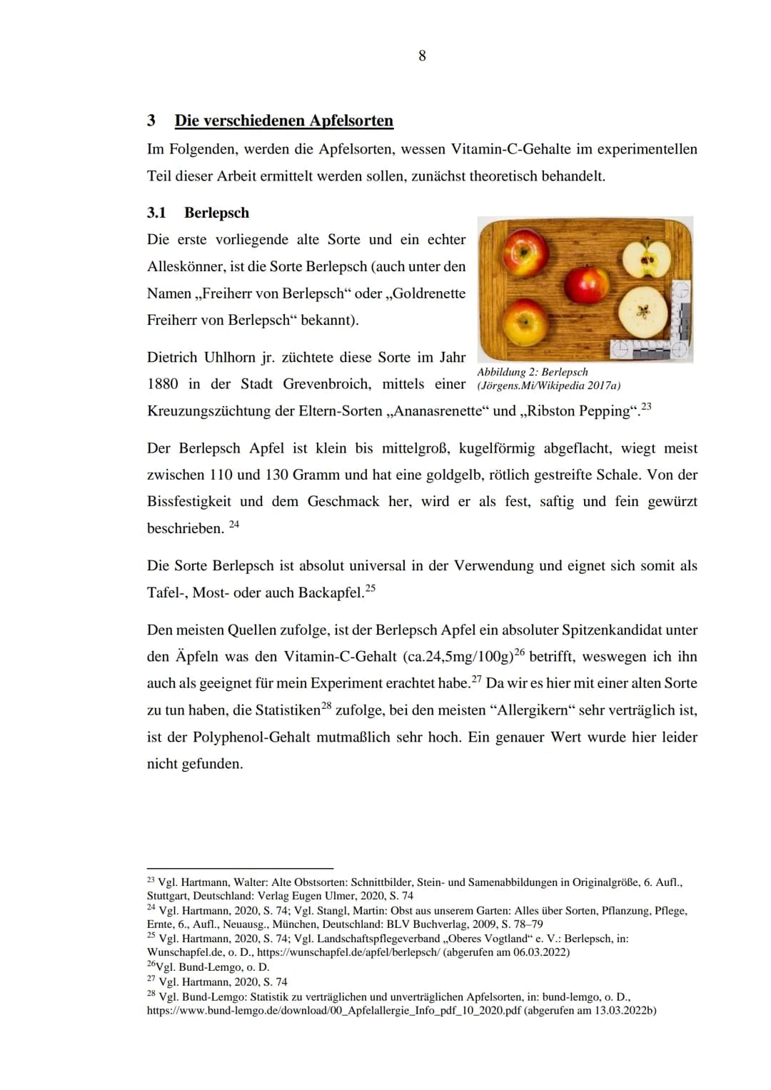Alte und neue Apfelsorten
Die Gehaltsbestimmung von Vitamin-C in Äpfeln
Vorgelegt von: Mariam?
Jahrgangstufe: Q1
Kurs: Biologie Leistungskur