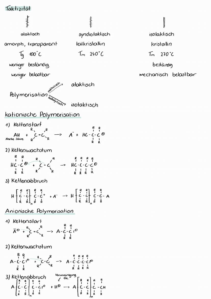 Polymerisation
Bei der Polymerisation reagieren ungesätte Monomere, die nur C-Atome
in der Grundkette haben zu thermoplastische Polymerisate
