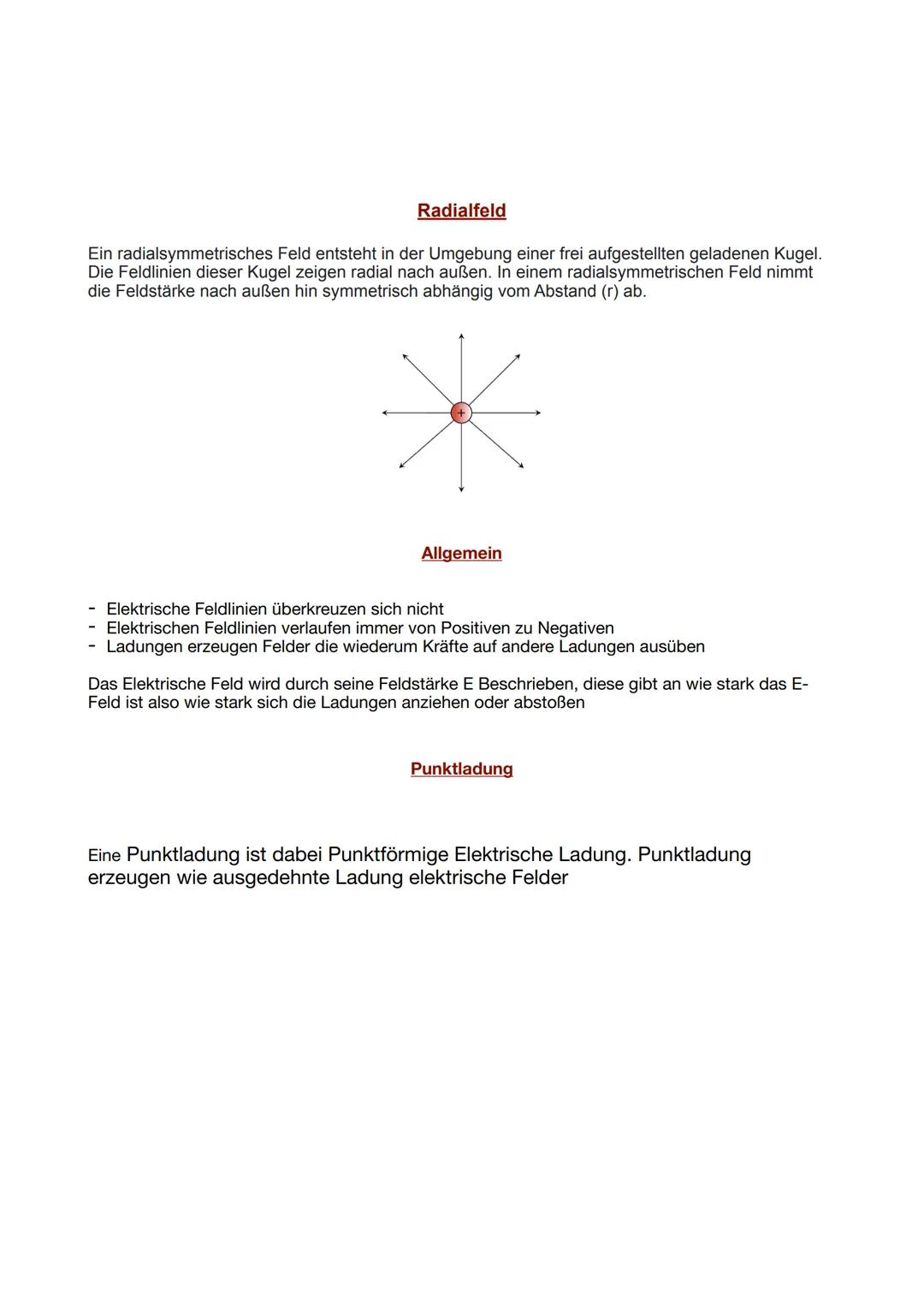 Elektrische Feld
Elektrische Feld oder E Feld genannt entsteht durch Positive und Negative
Ladungen. Elektrische Felder existieren im Raum, 