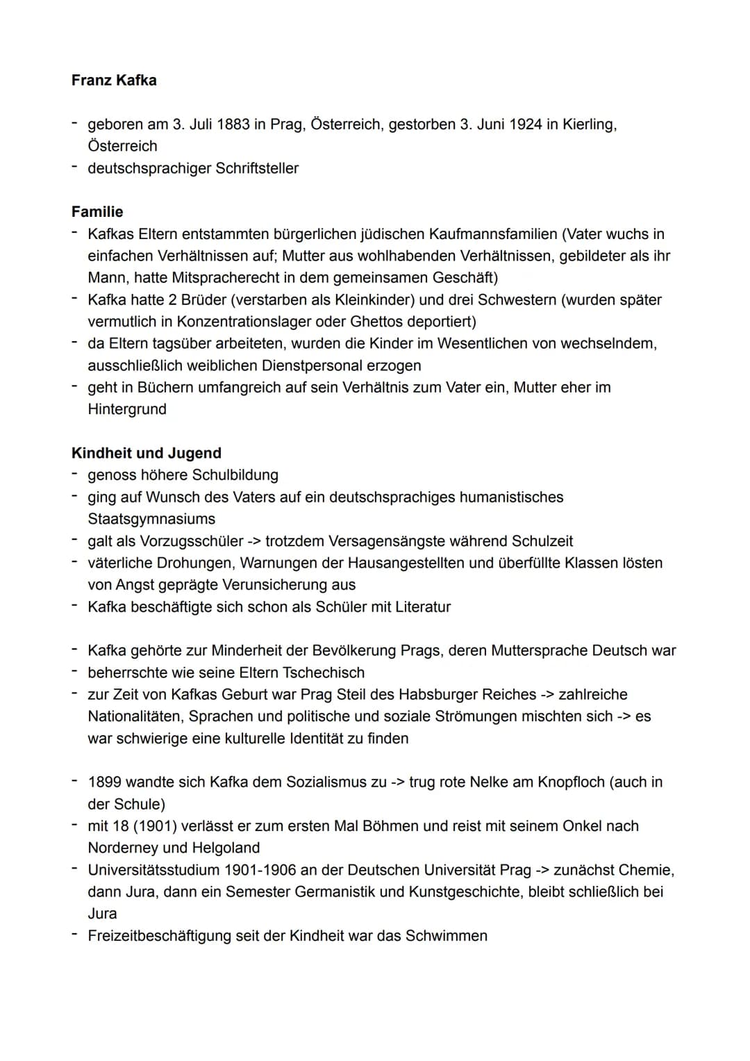 Franz Kafka
geboren am 3. Juli 1883 in Prag, Österreich, gestorben 3. Juni 1924 in Kierling,
Österreich
- deutschsprachiger Schriftsteller
F