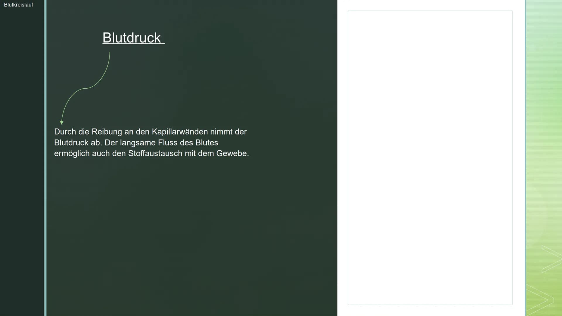 Biologie:
Blutkreislauf ■
Gliederung:
Blutkreislauf:
Bestandteile des Blutes
> Welche Stoffe transportiert das Blut
Blutkreislauf
Stoffausta
