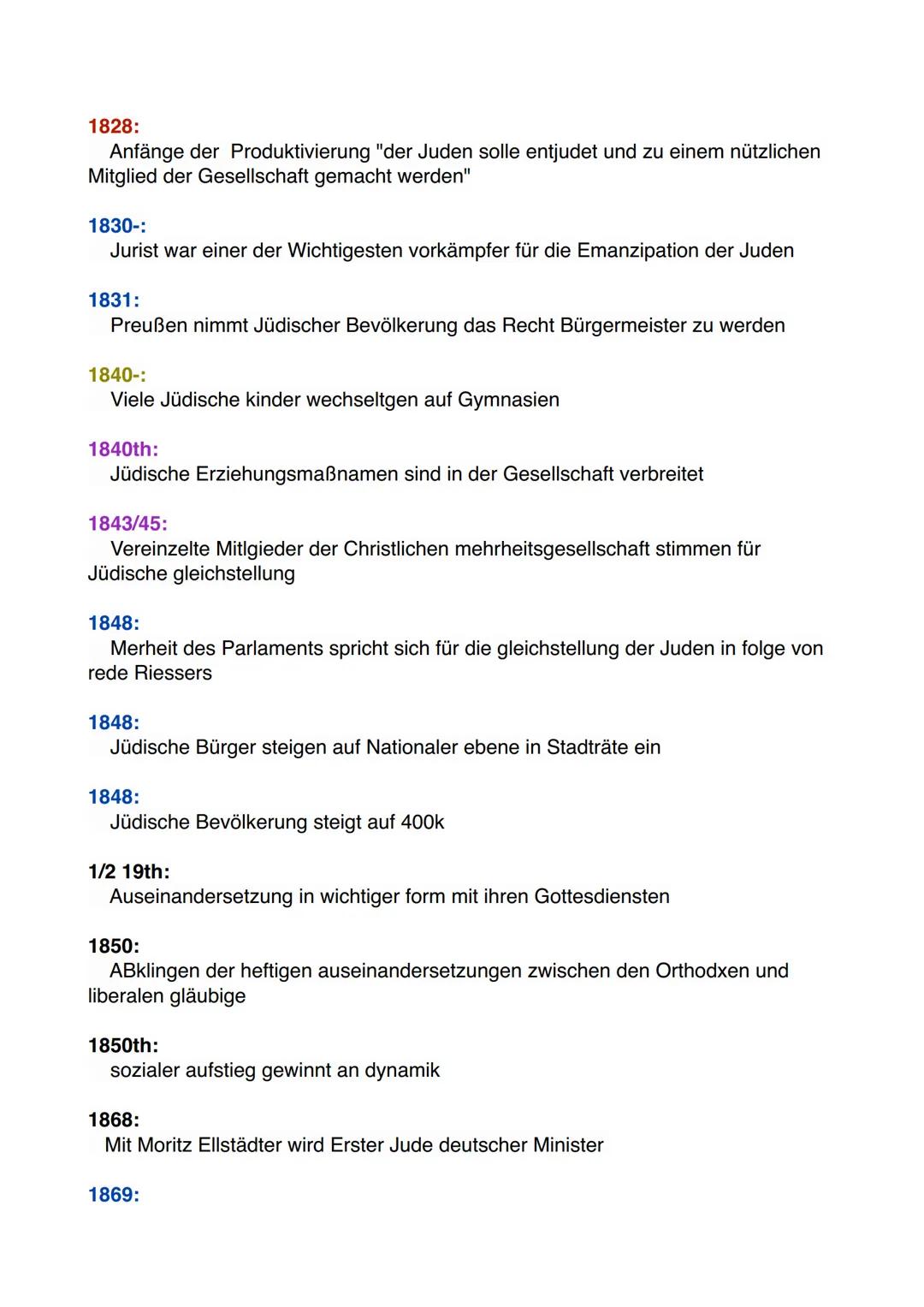 2. Arbeiten Sie die Entwicklung die Emanzipation der Juden und die im Text beschriebenen
Ursachen für den Antisemitismus im Dt heraus und no