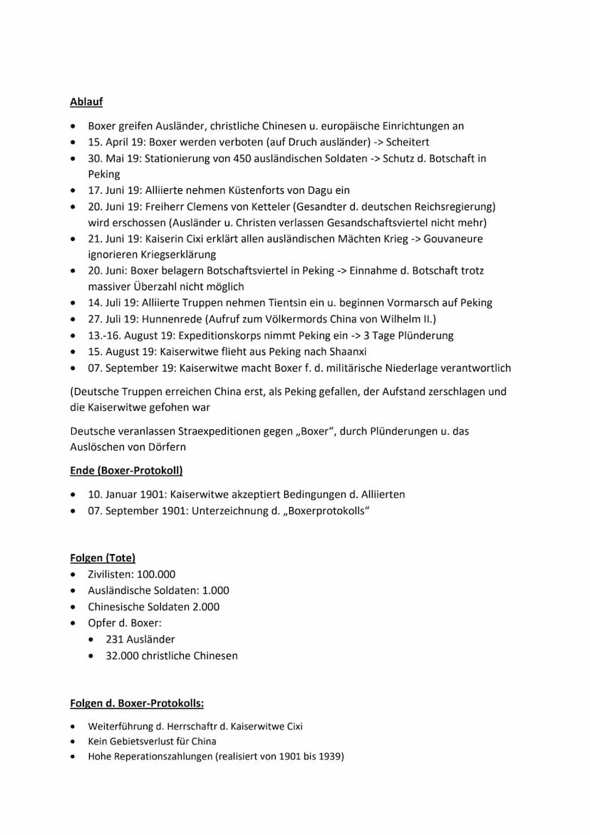Def.: Bewegung gegen europäischen, US-amerikaikianischen und japanischen
Imperelialismus (Fremdherrschaft)
Vorgeschichte
●
● Opiumkriege (18