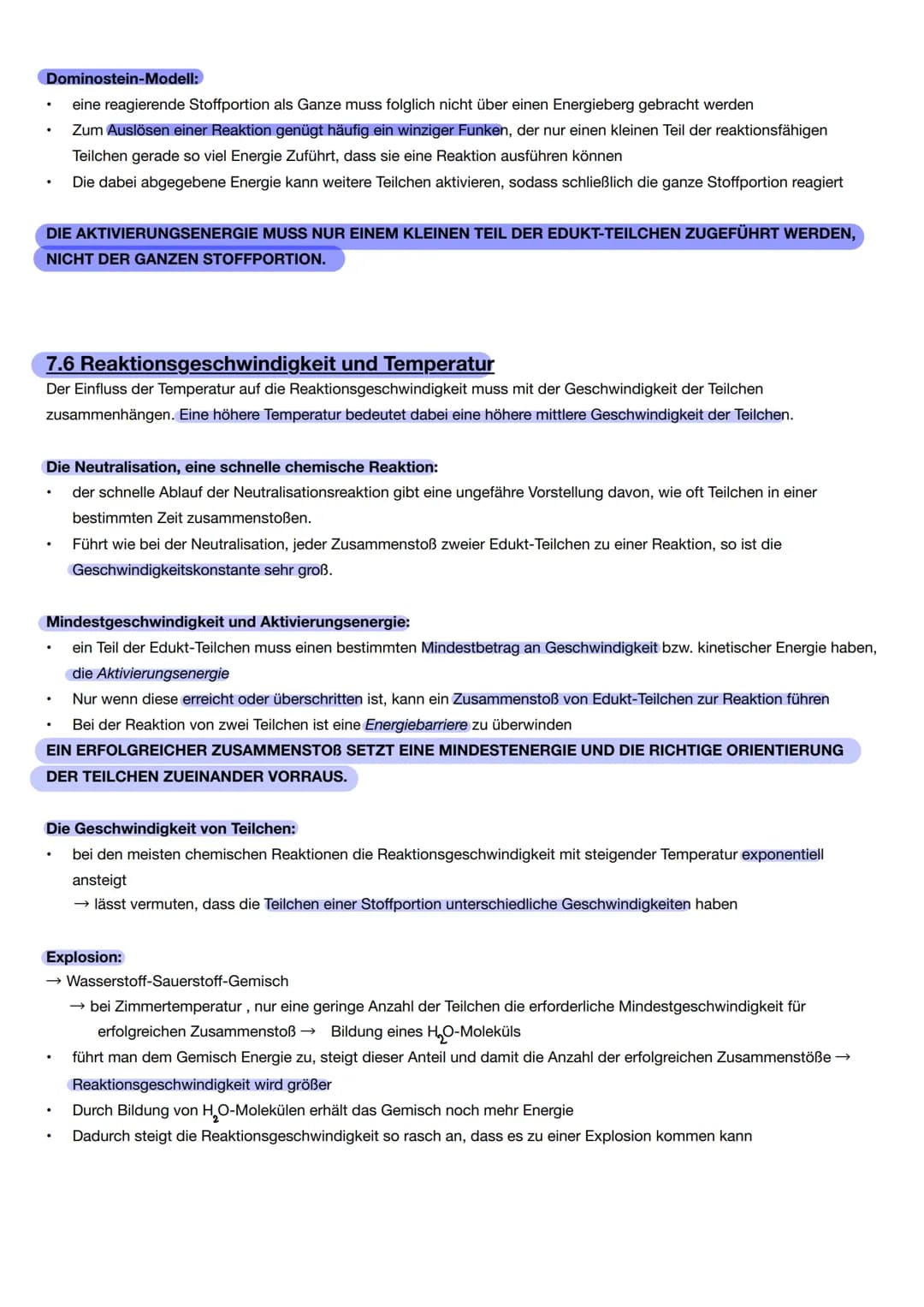 7.
7.1 Die Geschwindigkeit von Reaktionen
Die Kinetik ist ein Teilbereich der Chemie; sie beschäftigt sich mit dem zeitlichen Ablauf von Rea