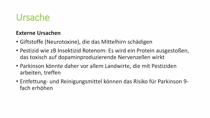 Parkinson
Biologie / Klasse / Name / Datum Gliederung
Allgemeines
●
• Symptome
Ursachen
Behandlung
● Allgemeines
• Wird auch Schüttelkrankhe