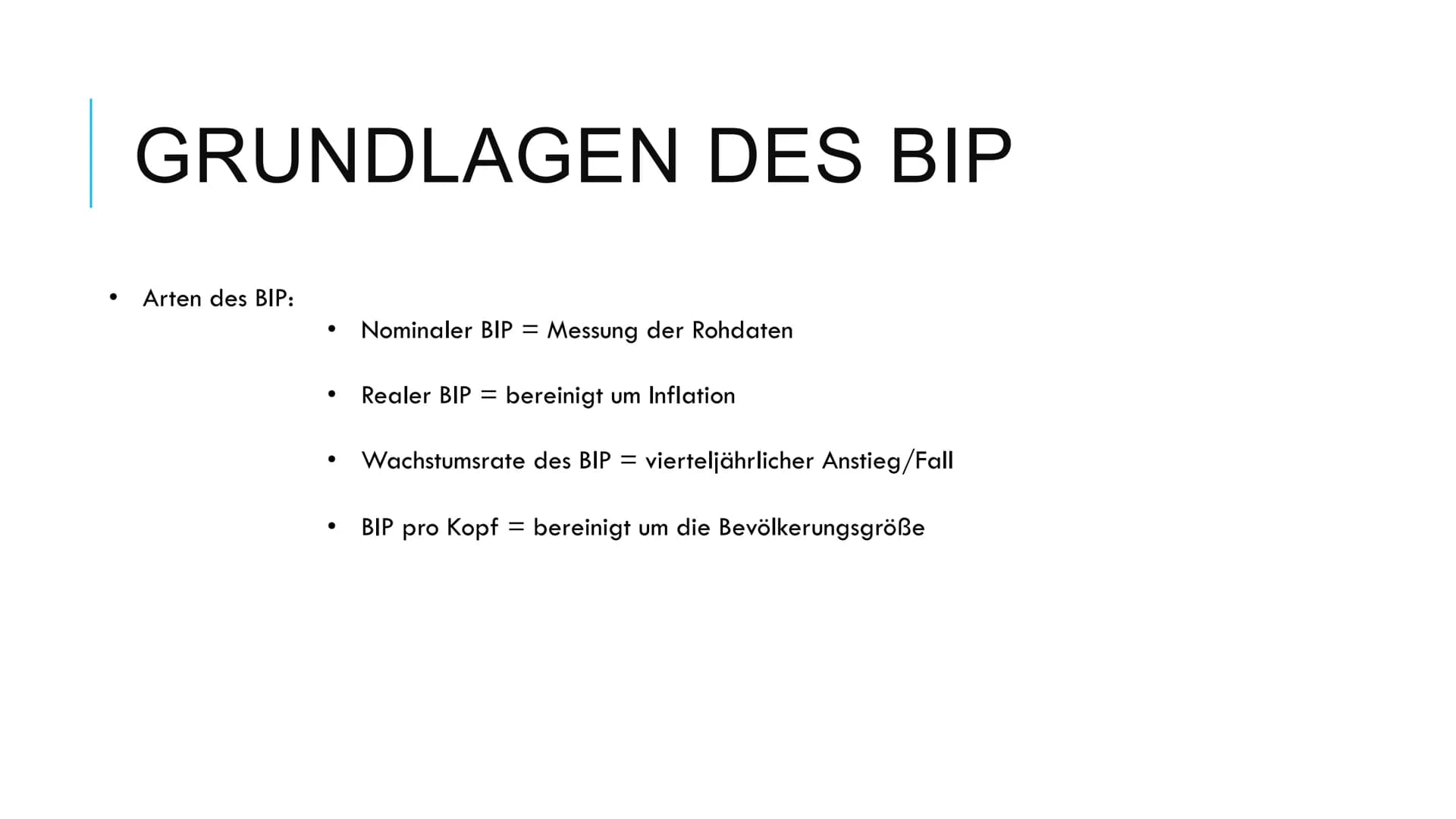 
<h2 id="wasistbip">Was ist BIP?</h2>
<p>Das Bruttoinlandsprodukt (BIP) ist der gesamte Geld- oder Marktwert aller fertigen Waren und Dienst