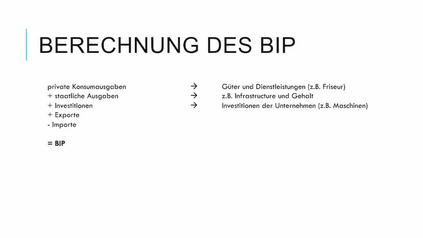 
<h2 id="wasistbip">Was ist BIP?</h2>
<p>Das Bruttoinlandsprodukt (BIP) ist der gesamte Geld- oder Marktwert aller fertigen Waren und Dienst