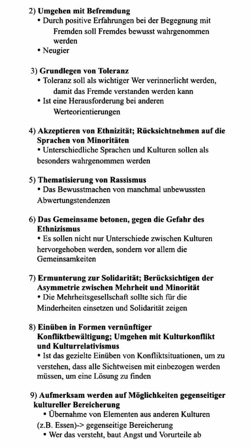 Konzept interkultureller Erziehung und
Bildung nach Nieke
6 Phasen der Konzeptentwicklung interkultureller
Bildung
1) Gastarbeiterkinder an 