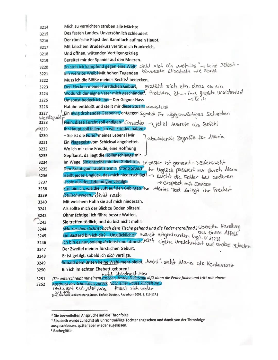 Deutsch 11 LK
Kursarbeit 11/1/ Bewertungsbogen
(Friedrich Schiller: Maria Stuart)
A) Inhaltliche Leistung
Anforderung
Formulierung einer sin