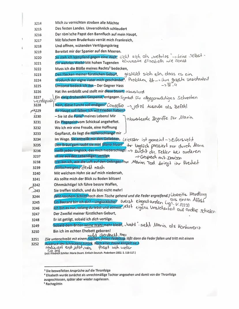 Deutsch 11 LK
Kursarbeit 11/1/ Bewertungsbogen
(Friedrich Schiller: Maria Stuart)
A) Inhaltliche Leistung
Anforderung
Formulierung einer sin