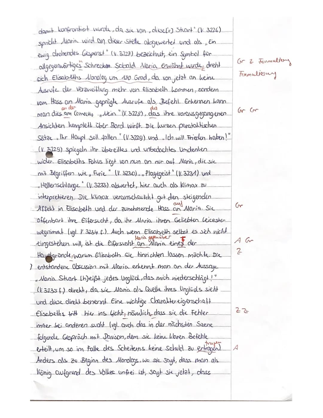Deutsch 11 LK
Kursarbeit 11/1/ Bewertungsbogen
(Friedrich Schiller: Maria Stuart)
A) Inhaltliche Leistung
Anforderung
Formulierung einer sin