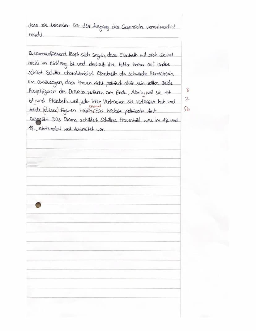 Deutsch 11 LK
Kursarbeit 11/1/ Bewertungsbogen
(Friedrich Schiller: Maria Stuart)
A) Inhaltliche Leistung
Anforderung
Formulierung einer sin