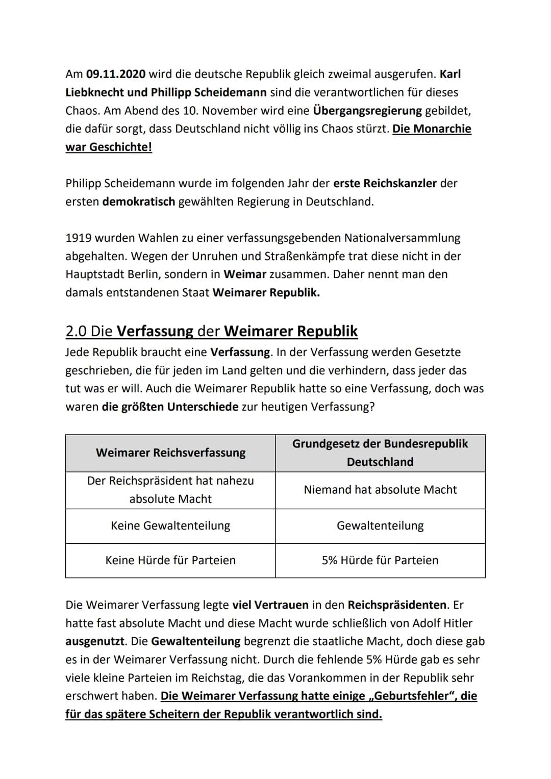 1.0 Der Beginn der Weimarer Republik
Die Weimarer Republik war zwischen 1918-1933!!!
1.1 Ausgangslage:
Deutschland hatte den ersten Weltkrie