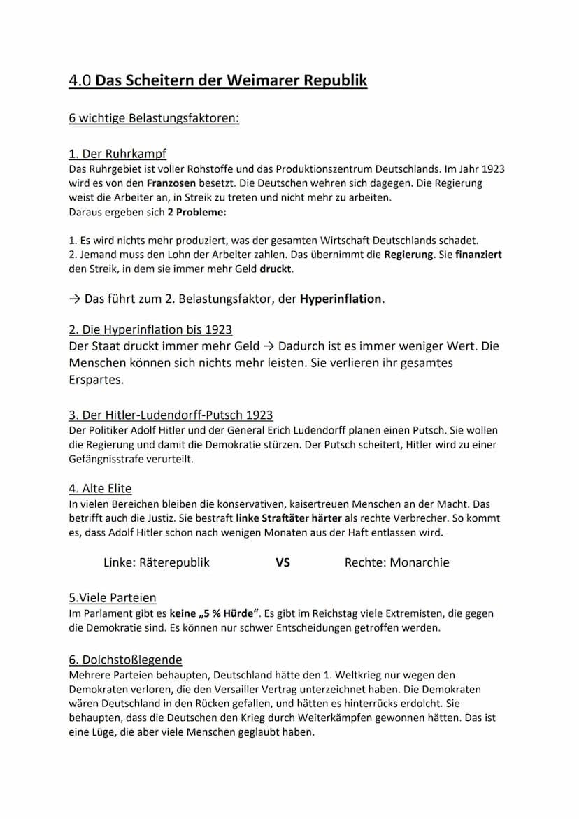 1.0 Der Beginn der Weimarer Republik
Die Weimarer Republik war zwischen 1918-1933!!!
1.1 Ausgangslage:
Deutschland hatte den ersten Weltkrie