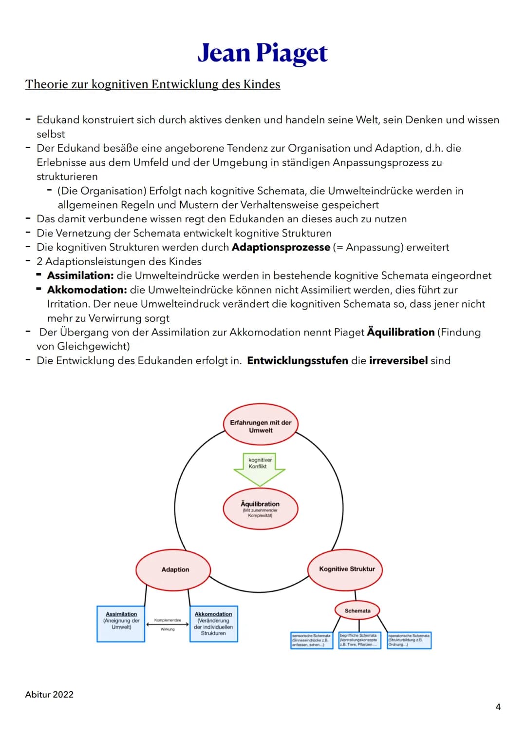 1. Entwicklung, Sozialisation und Erziehung in der Kindheit
A. Phychosoziale Entwicklung im Kindesalter nach Erikson
B. Kognitive Entwicklun