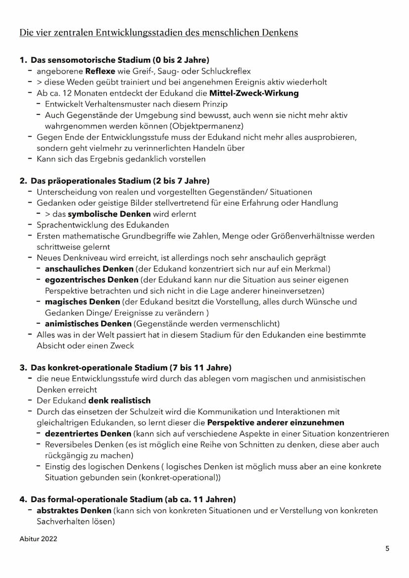 1. Entwicklung, Sozialisation und Erziehung in der Kindheit
A. Phychosoziale Entwicklung im Kindesalter nach Erikson
B. Kognitive Entwicklun