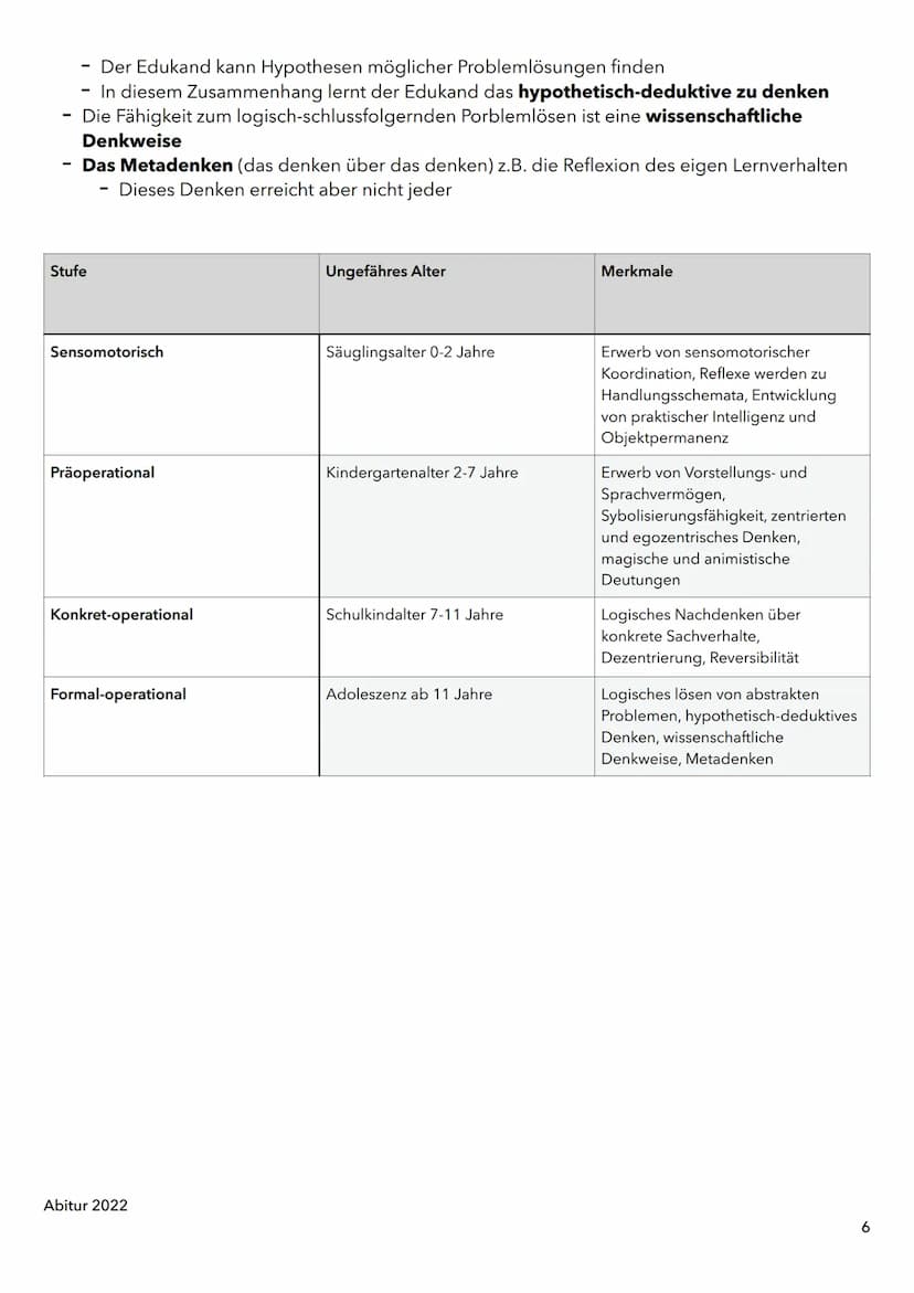 1. Entwicklung, Sozialisation und Erziehung in der Kindheit
A. Phychosoziale Entwicklung im Kindesalter nach Erikson
B. Kognitive Entwicklun